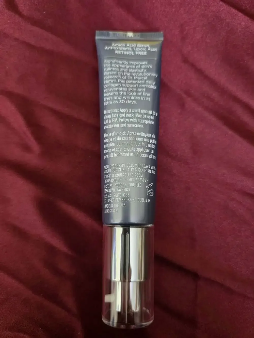 HydroPeptide Nimni Day Cream Patented Collagen Support Complex 1 Fl Oz